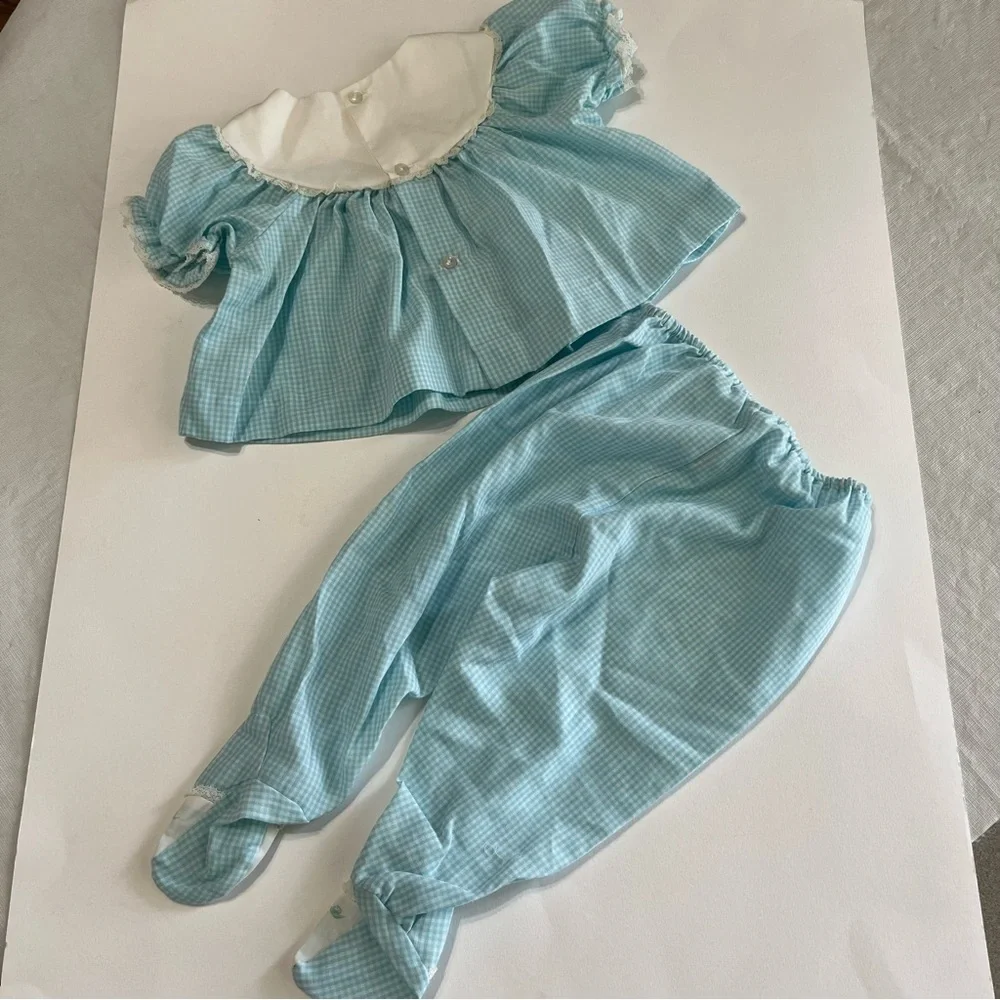Vintage Baby Blue 2 Piece Top & Pants
